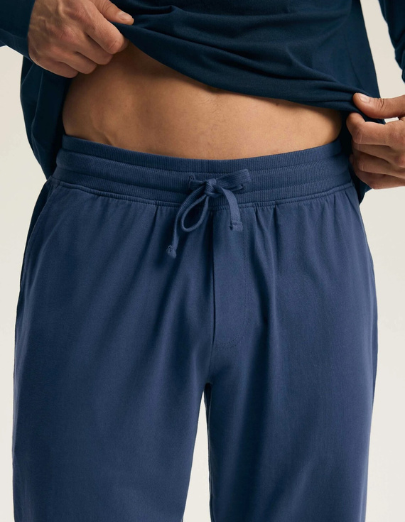 Henderson Fin 45499 Pijama larga para hombre 100% algodón con estampado steel blue