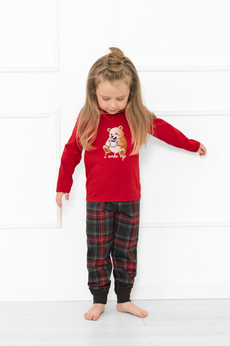 Rusoli pijama para niños Italian Fashion rojo - algodón, largo, estampado navideño