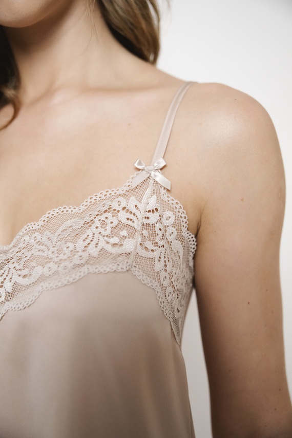 Touch Pijama de señora slim fit, short Moda Italiana - beige