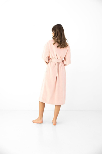 Sensis Lua Bata de Mujer con Capucha Suave Mocca Rosa a Cuadros