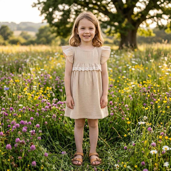 Nicol 224257 Vestido de Muselina para Niña 100% Algodón para Verano