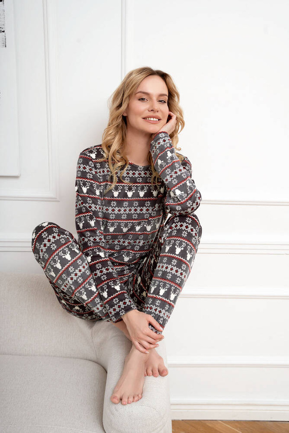 Vellón Islandia Conjunto Señoras Moda Italiana - estampado grafito