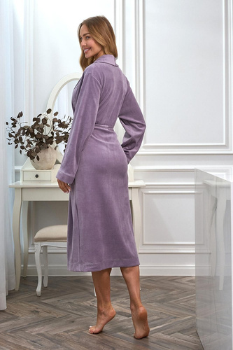 Albornoz largo mujer 2620 L&L de velour con cuello chal