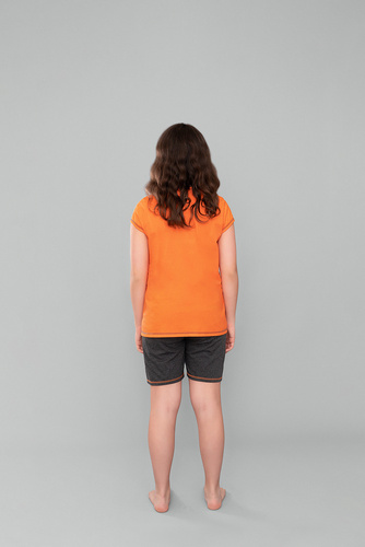 Pijama de niña Blonde Italian Fashion - naranja/melange oscuro
