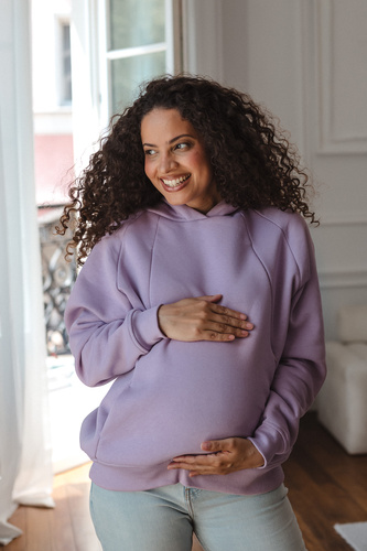 Sudadera premamá y de lactancia Milk&love Motherhood oversize violeta suave