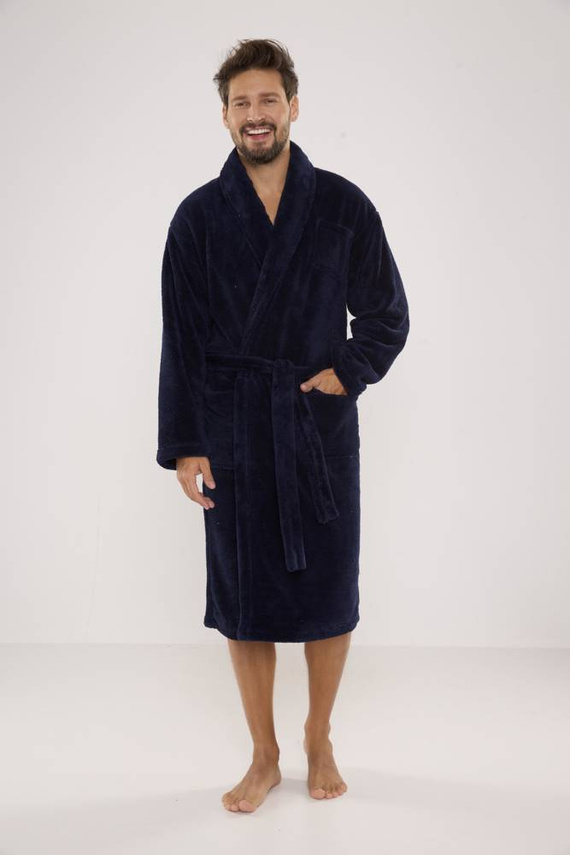 811 Bata de felpa para hombre De Lafense - azul marino