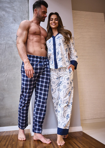 Pijama de señora 514/443 Amber CORNETTE - algodón, manga larga, abotonado