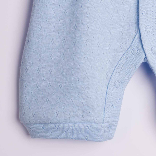 224055 Nicol Rampers para bebé azul 100% algodón calado