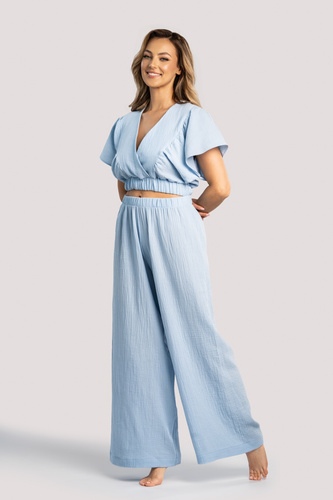 Conjunto muselina mujer Tola Unikat azul - lencería hogar de verano