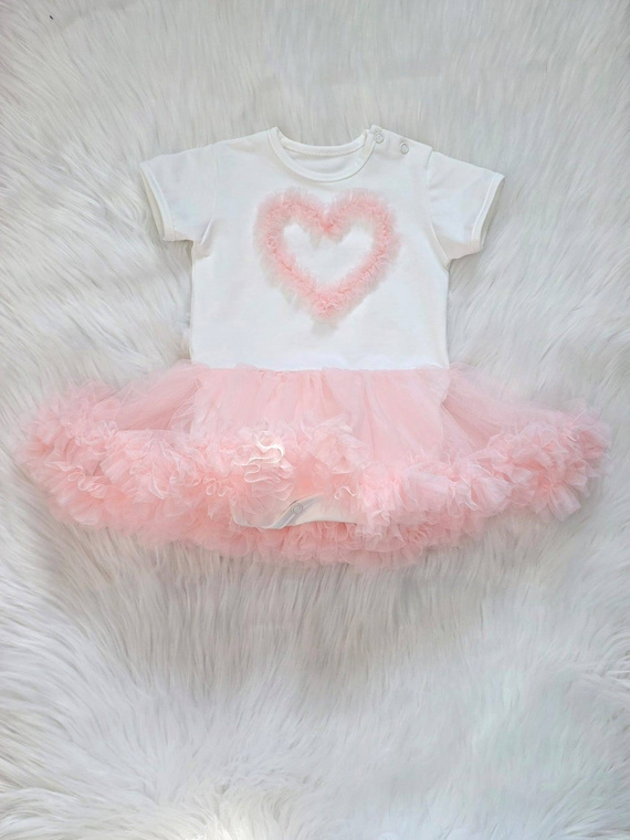 Body vestido Mia Bambarillo para bebé con falda de tul elegante apricot