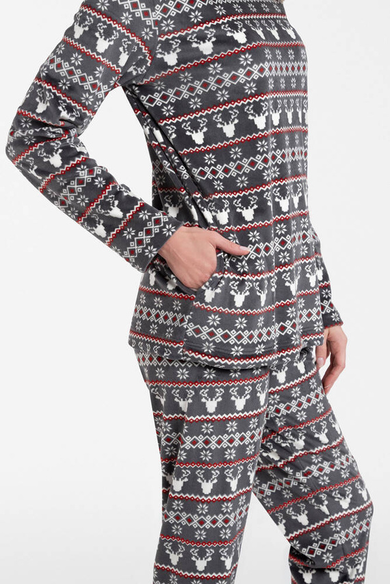 Vellón Islandia Conjunto Señoras Moda Italiana - estampado grafito