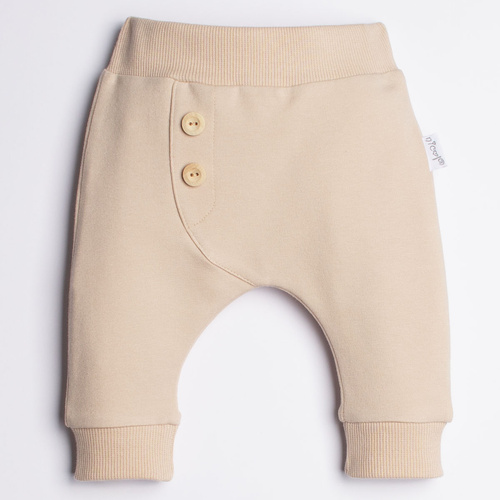 221273 Kiku Nicol pantalones de chándal beige para bebé con botones