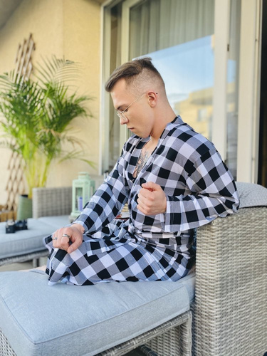 338 Crêpe bata hombre/mujer De Lafense - negro/blanco