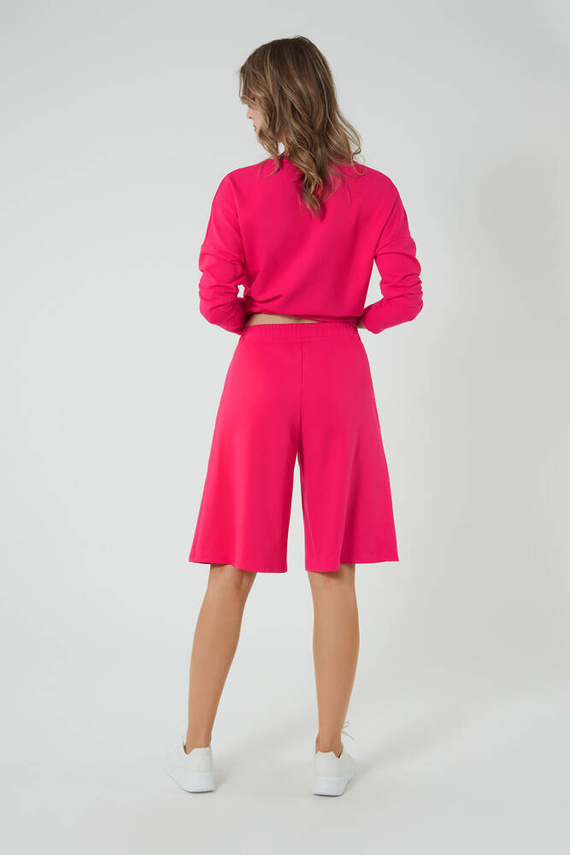 Madri 1/2 culottes short mujer Moda Italiana - fucsia
