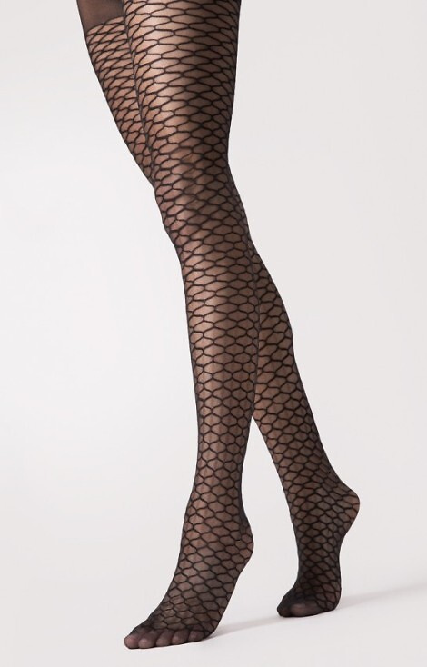 G 6126 Darla Pantys Fiore 20 den nero - estampado geométrico, elegante