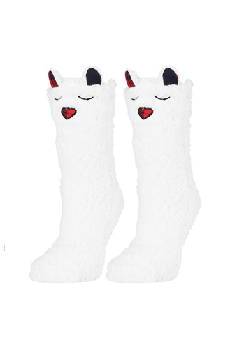 Moraj calcetines de las mujeres CDC1600-001 blanco rosa- puffy, smiley y ABS antideslizante