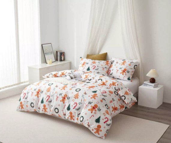 Ropa de cama de Navidad de microsatina blanca I25 Spod Igły i Nitki - suave, lisa y duradera