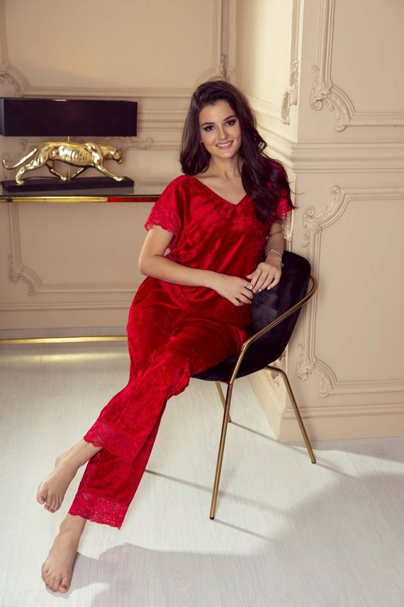 631 Milagros Pijama de señora Forex - rojo