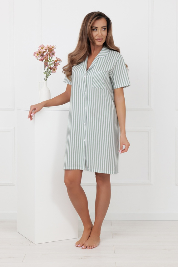 Camisón mujer Genna Italian Fashion 100% algodón rayas manga corta