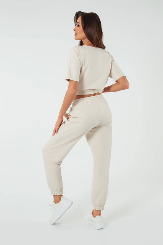 Madri Pantalones Mujer Moda Italiana - beige