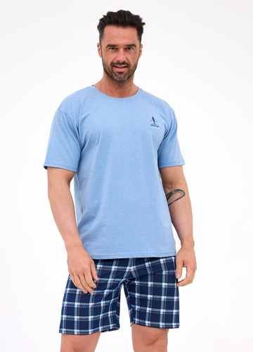326/309 Sequoia 2 Pijama de hombre Cornette azul - algodón, manga corta, cómodo y elegante