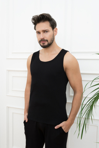 Paco Chaleco hombros anchos Hombre Moda Italiana - negro