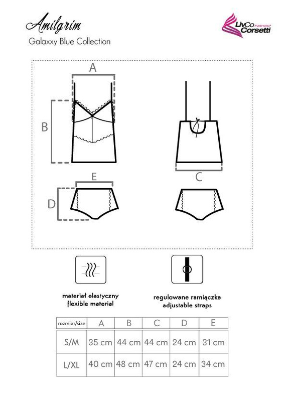 Conjunto Amilgrim, chemise+ shorts LivCo Corsetti Fashion