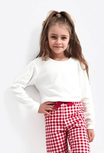 Sensis Perfect Kids Pijama de niña - crema y rojo