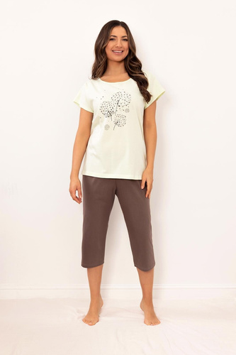 Pijama mujer Regina 4010 algodón 7/8 cómoda con estampado