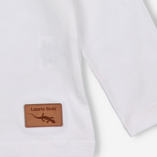 KAR-3008 Blusa de manga larga para niña Lagarto Verde ecru - elegante, algodón, producción polaca