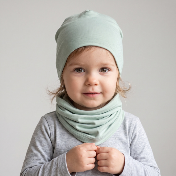 229125 Nicol Cuello infantil 100% Merino verde