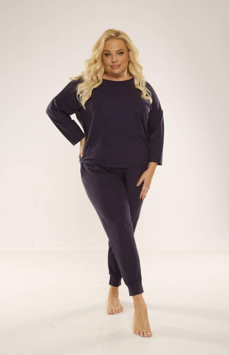 347 Paula Plus Size Pijama de Mujer De Lafense - azul marino