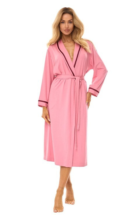 2506 Bata larga de señora de viscosa L&L rosa - ligera y transpirable