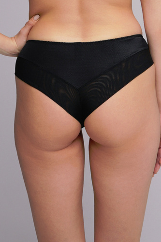 2256 Braga brasileña Ava negra - microfibra suave, acabado sensual, ajuste perfecto