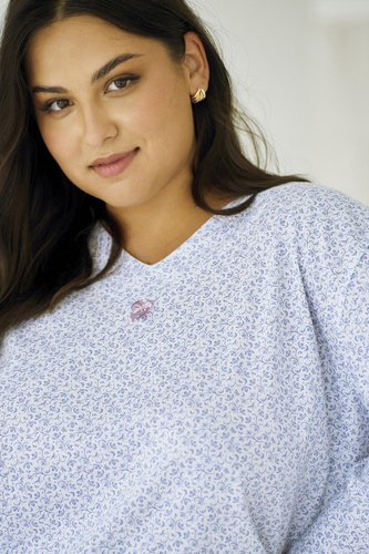 Pijama de mujer Debora 3463 TARO - algodón, manga larga, comodidad y estilo para salir por la noche