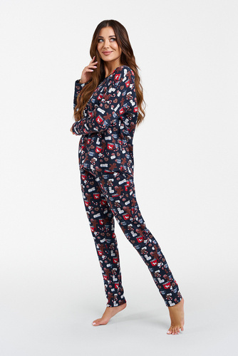 Cookies Pijama de señora manga larga y pantalón largo Moda Italiana - estampado