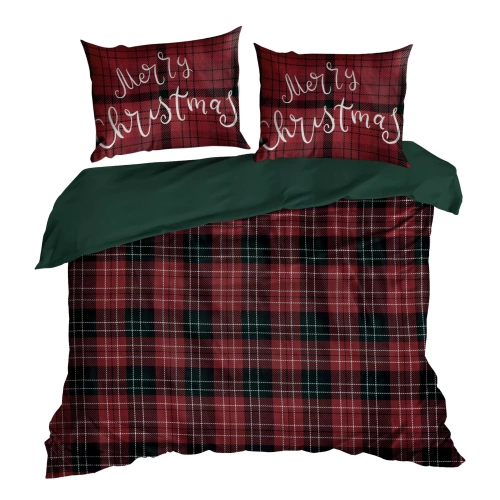 Noellie Ropa de cama de Navidad Eurofirany rojo - algodón ranforce, reversible