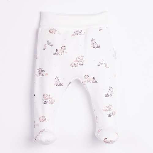 228009 Nicol FARMA Pantalones cortos para bebé de algodón con animales crema