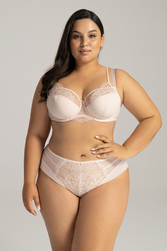 2163 Ava Powder Pink Semi Soft Maxi Bras - Sujetador de busto grande semi acolchado con encaje