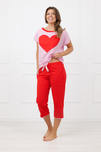 Pijama Sabrina Italian Fashion 100% algodón – manga corta, pantalón 3/4