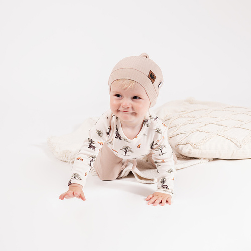 218094 Body bebé Oso Yogui Nicol - algodón, manga larga, estampado bosque