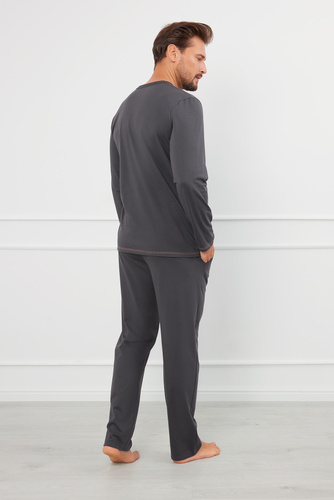 Pijama Salomon Hombre manga larga, pantalón largo Moda Italiana - grafito/miel