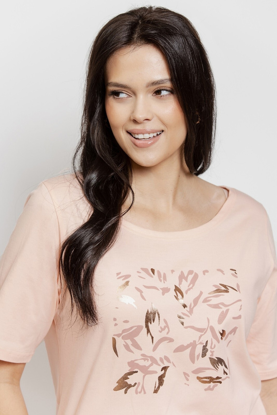 Camisón Valentina 3572/3537 Taro algodón albaricoque, manga corta