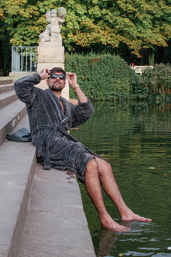 716 Bata de hombre Rafael De lafense - grafito