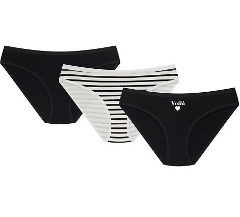 36508-K084 Henderson Braga de bikini de algodón negro para mujer, paquete de 3
