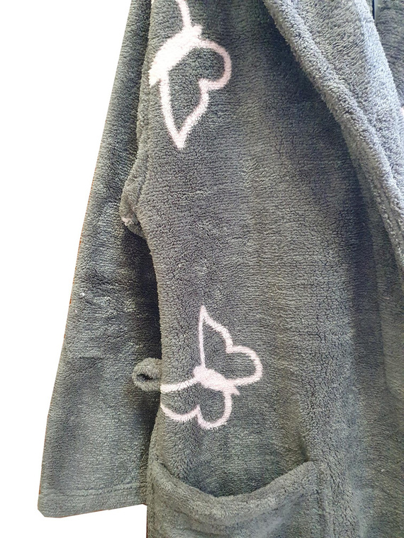 672 Albornoz corto de mujer Butterflies Forex - gris