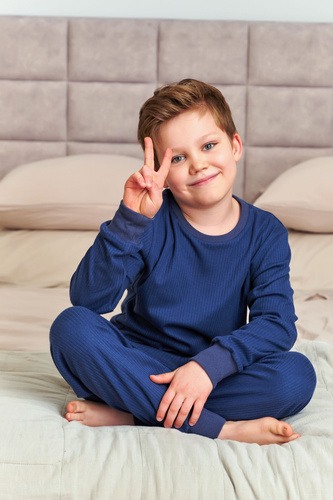 7351 Doctor Nap pijama de algodón para niños - comfort classics - azul marino