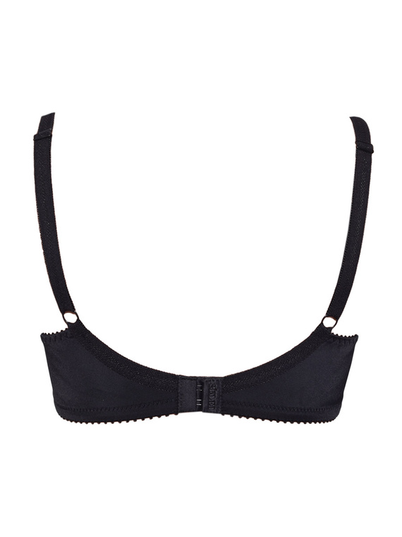 Donna 1962 Sujetador suave de microfibra con aros, algodón, negro