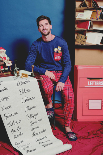 Pijama de hombre Gioew Sorbetto azul - festivo, a cuadros, cómodo y con estilo