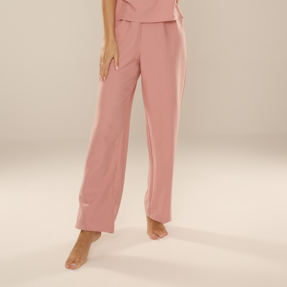 Maeve 875 De Lafense pantalón de pijama de mujer - largo, liso, con bolsillos - rosa